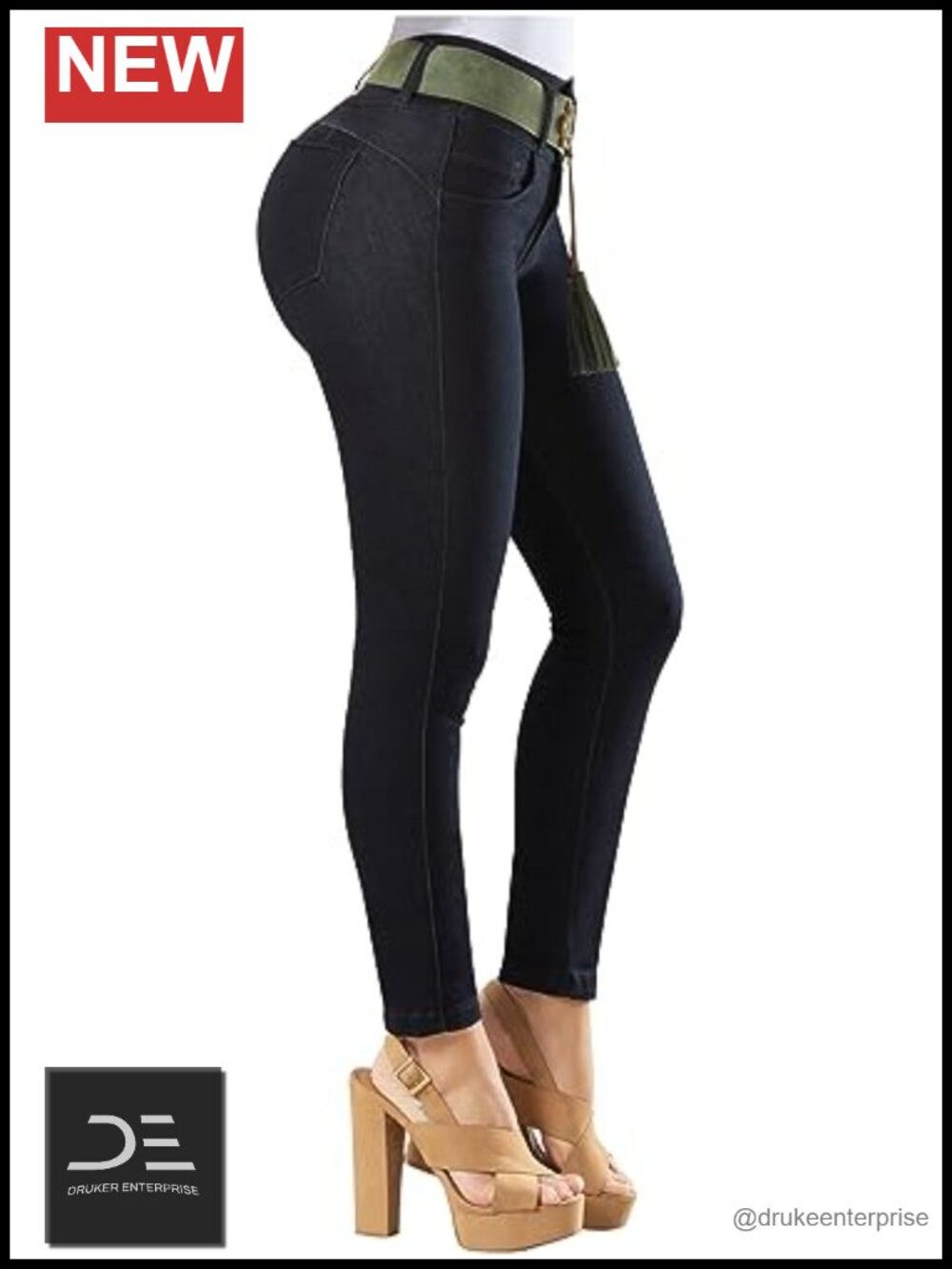 High Waisted Butt Lifting Skinny Jeans Women Stretch Denim Tummy Control